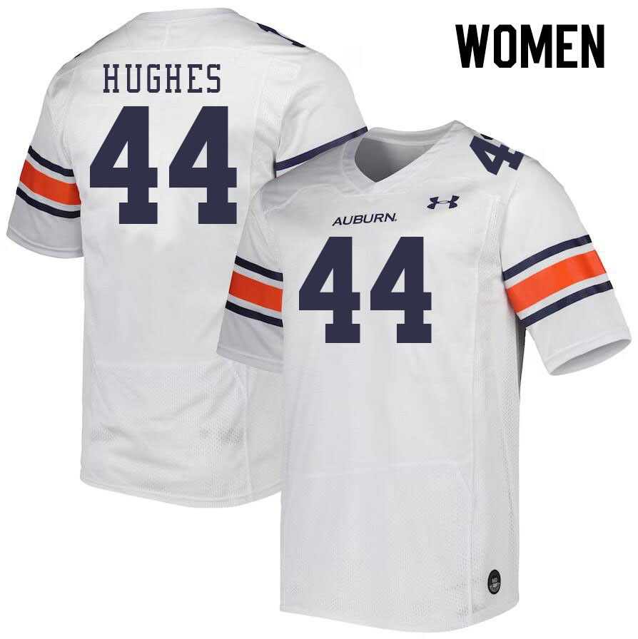 Women #44 Reed Hughes Auburn Tigers College Football Jerseys Stitched-White